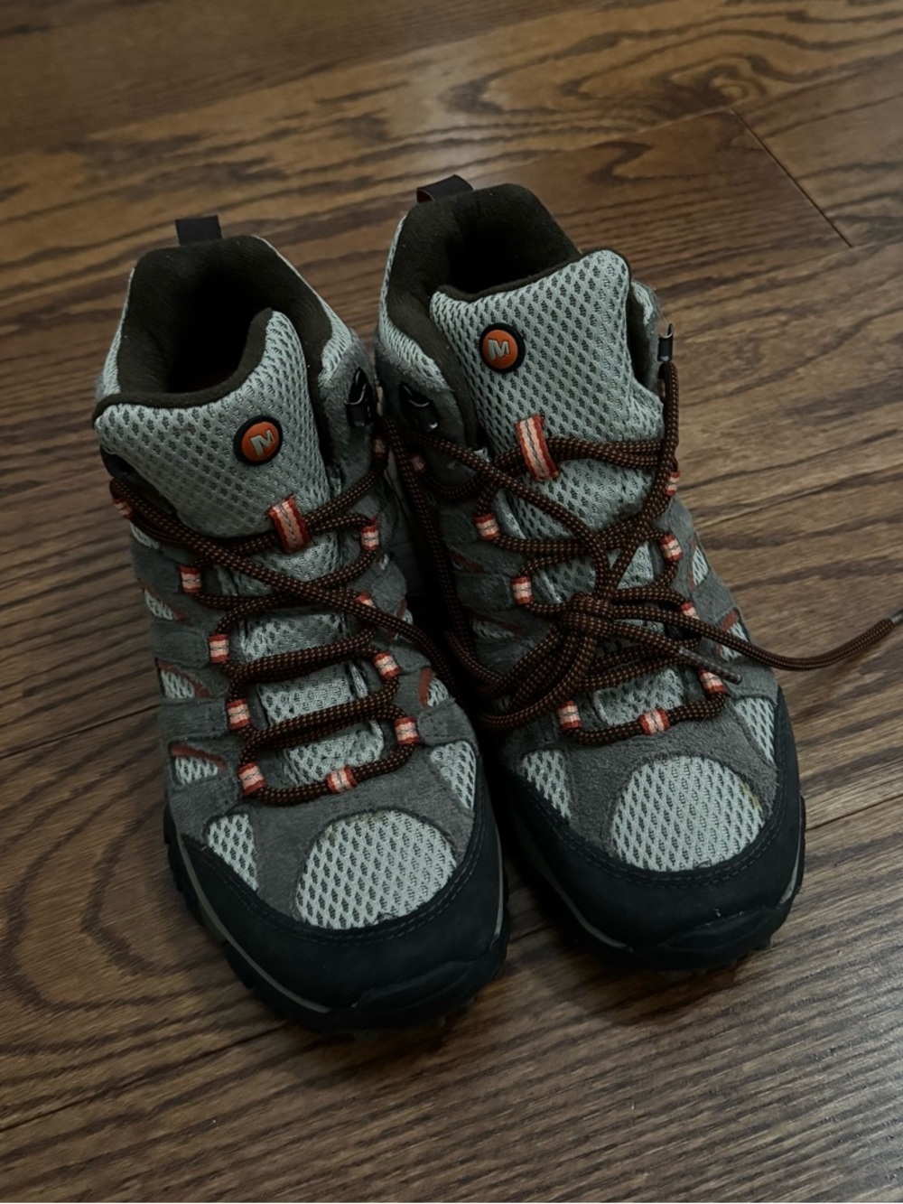 Merrell Women’s Gray Mesh Hiking Boots with Brown Accents